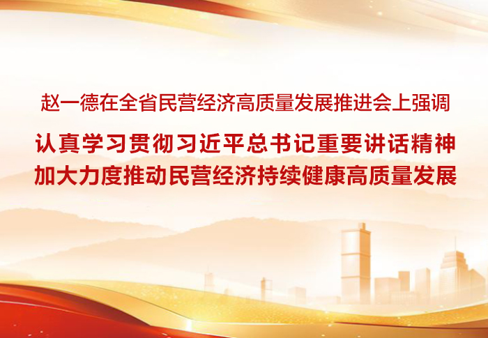 赵一德：认真学习贯彻习近平总书记重要讲话精神 加大力度推动民营经济持续健康高质量发展 